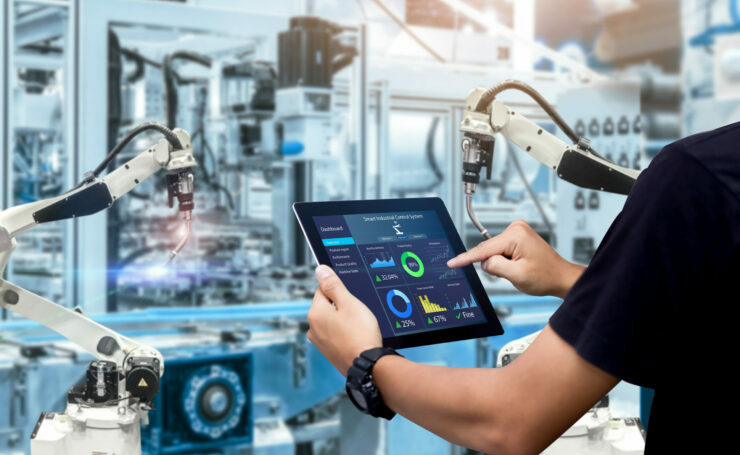 Image of smart industry control concept. 